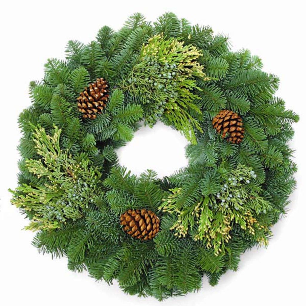Christmas wreath with pine cones